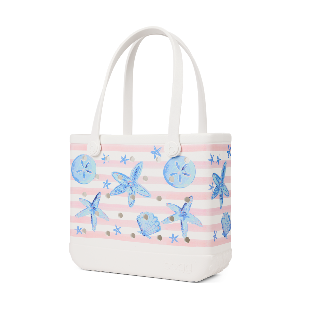 Baby Bogg Bag - Pink Stripes & Blue Shells - Image 2