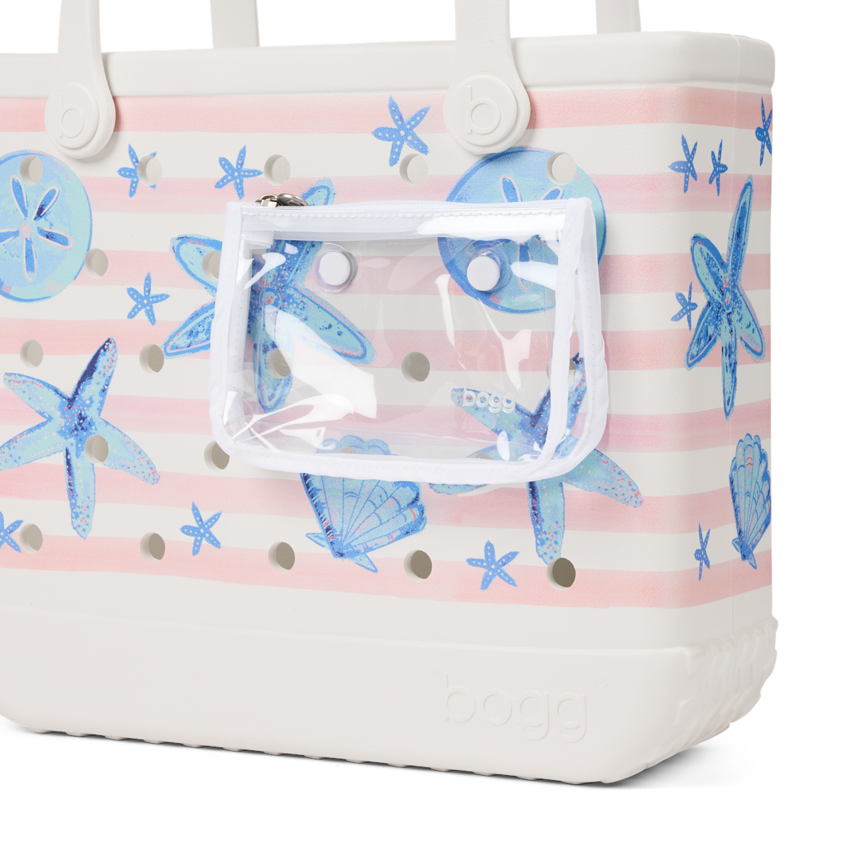 Baby Bogg Bag - Pink Stripes & Blue Shells - Image 5