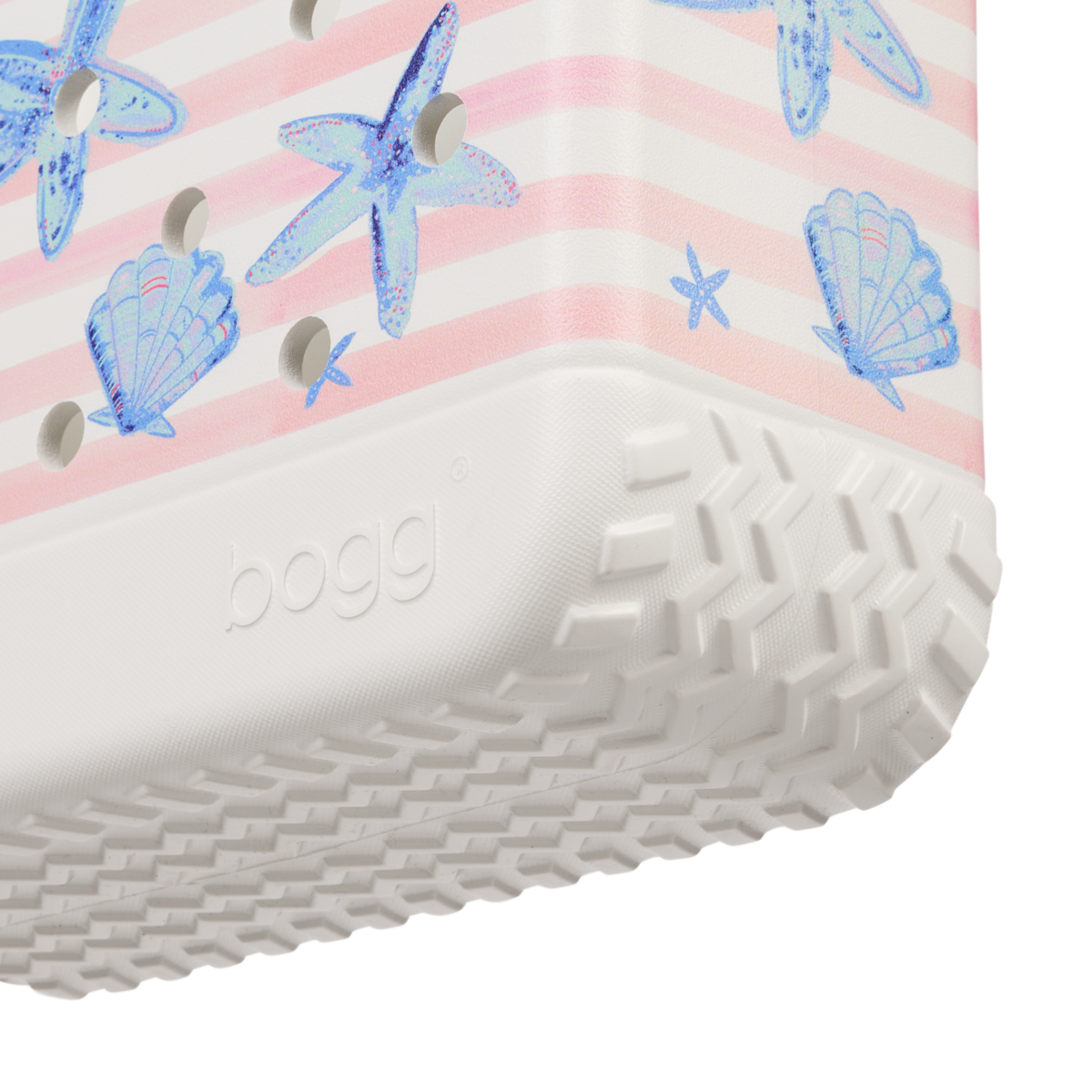Bitty Bogg Bag - Pink Stripes & Blue Shells - Image 4