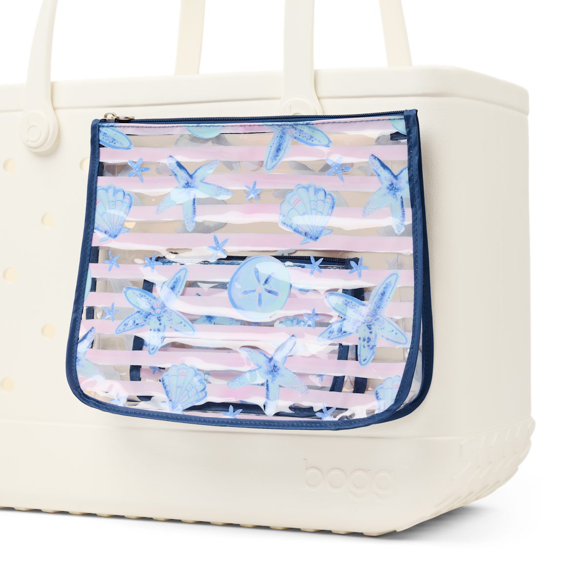 Decorative Insert - Pink Stripes & Blue Shells - Image 2